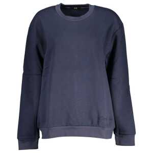 Cavalli Class Chic Blue Embroidered Fleece Sweatshirt