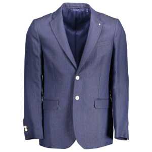 Gant Blue Linen Men Jacket