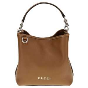 Gucci GG Emblem Leather Bucket Bag