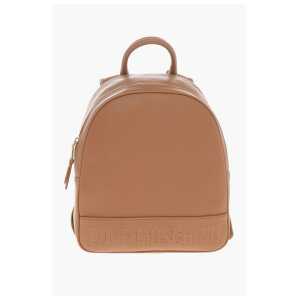 Moschino LOVE Textured Faux Leather Backpack with Embossed Logo