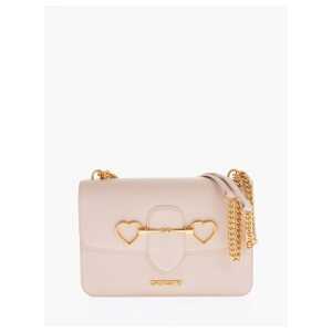 Moschino LOVE Faux Leather Shoulder Bag with Golden Chain