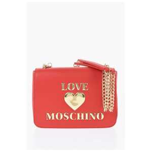 Moschino LOVE Faux Leather Shoulder Bag with Golden Details