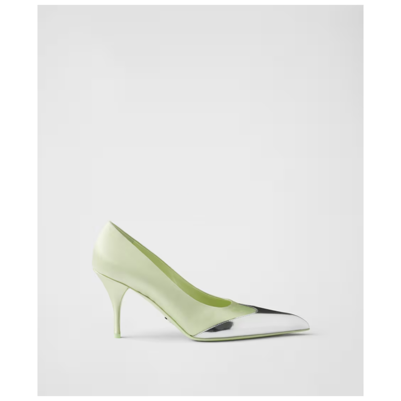 Prada Satin And Metallic Leather Pumps, theFeinheit