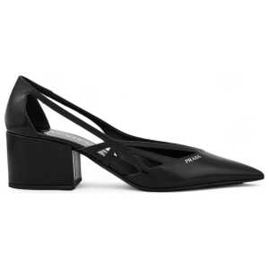 Prada Black Leather Cut-Out Pumps 55