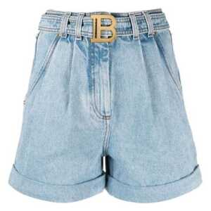 Balmain Blue Cotton Short