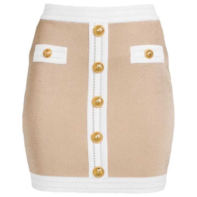 Balmain Beige Viscose Skirt, theFeinheit