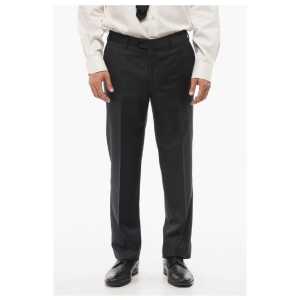Corneliani Virgin Wool MANTUA Pants with Concealed Closure