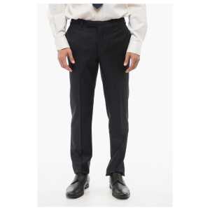Corneliani CC COLLECTION Virgin Wool Pants with Hidden Closure