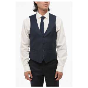 Corneliani CERIMONIA ACADEMY Geometric Motif Vest with Five Buttons