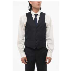 Corneliani Virgin Wool Vest with Geometric Motif