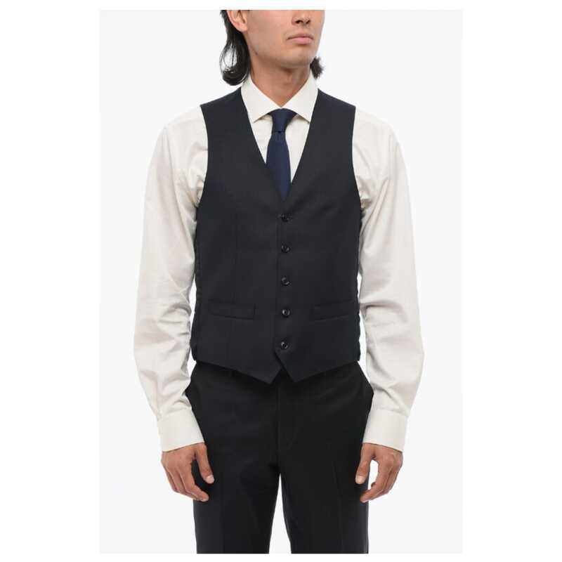 Corneliani Virgin Wool Vest with Geometric Motif, theFeinheit