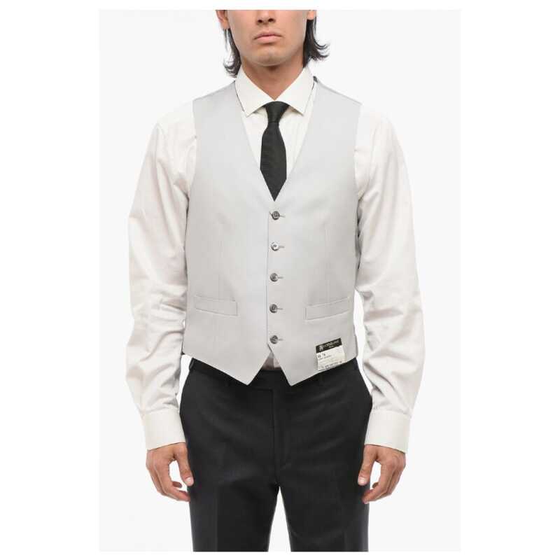 Corneliani 5 Buttons ACADEMY Wool Vest With Jetted Pockets, theFeinheit