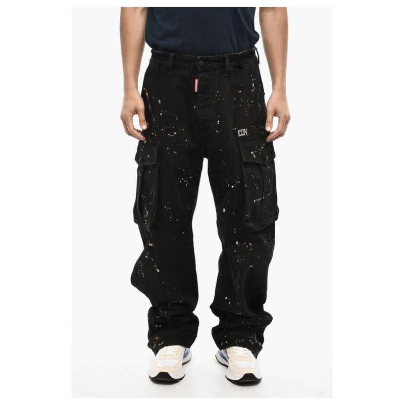 Dsquared² Acid Wash Cargo ICON Pants with Metal Detail, theFeinheit