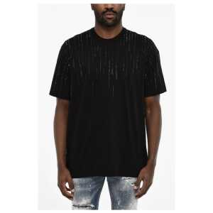 Dsquared² Rhinestone Cotton Crew-neck T-shirt