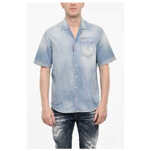 Dsquared² Vintage Effect Denim Shirt with Breast Pocket