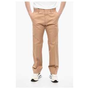 Dsquared² Straight Leg Cotton Twill Pants with Belt Loop