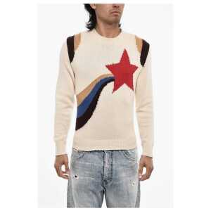Dsquared² Embroidered Cotton Crew-neck Sweater