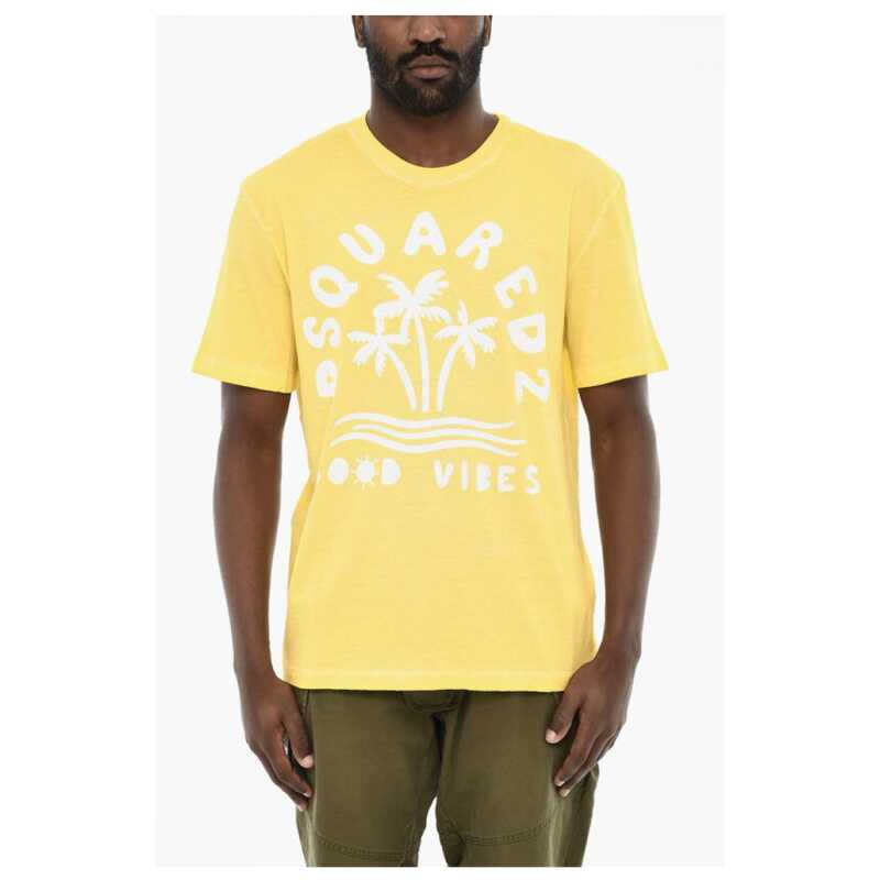 Dsquared² Cotton Crew-neck T-shirt with Print, theFeinheit