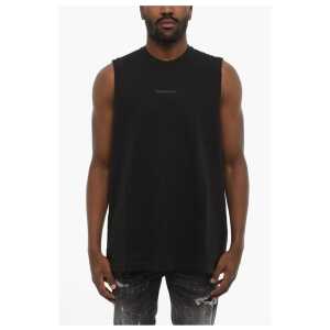 Dsquared² Solid Color Crew-Neck T-shirt with Embossed Logo