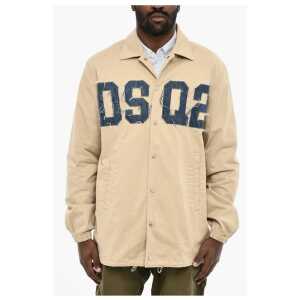 Dsquared² Lightweight Cotton Twill Coat with Denim Monogram