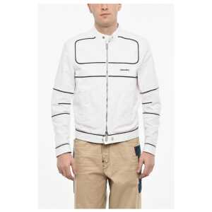 Dsquared² Cotton Biker Jacket With Vegan Leather Details