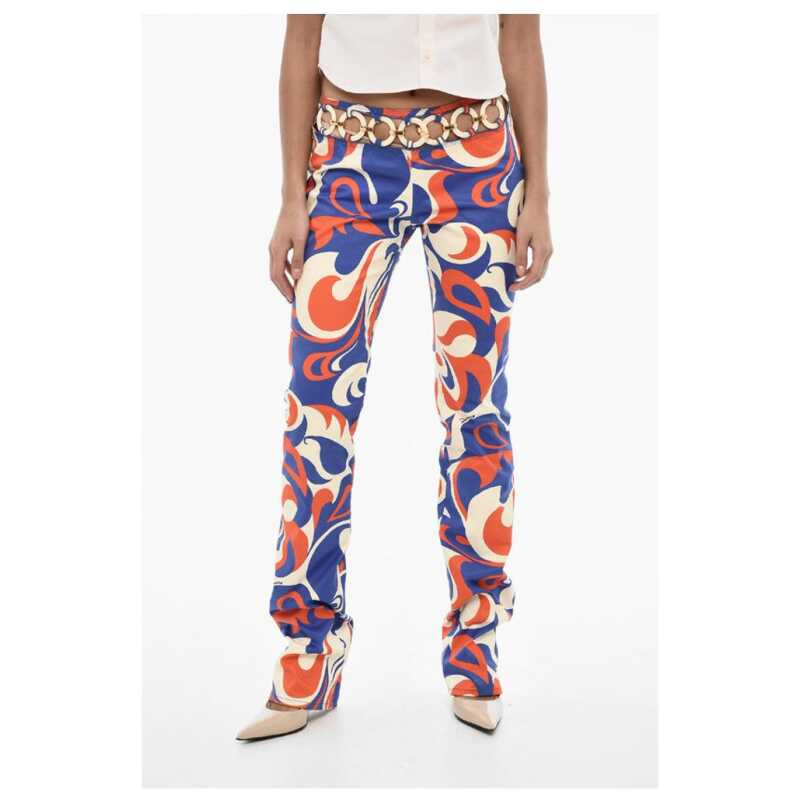 Dsquared² Regular Waist Printed Pants with Cut-Out Details, theFeinheit