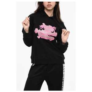 Dsquared² Brushed Cotton Hoodie With Glittered Print