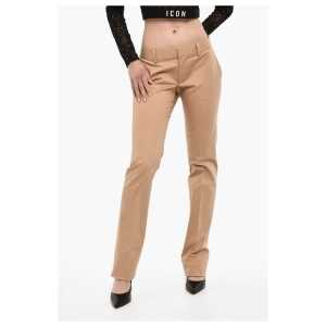 Dsquared² High Waist Straight Fit Cotton Pants