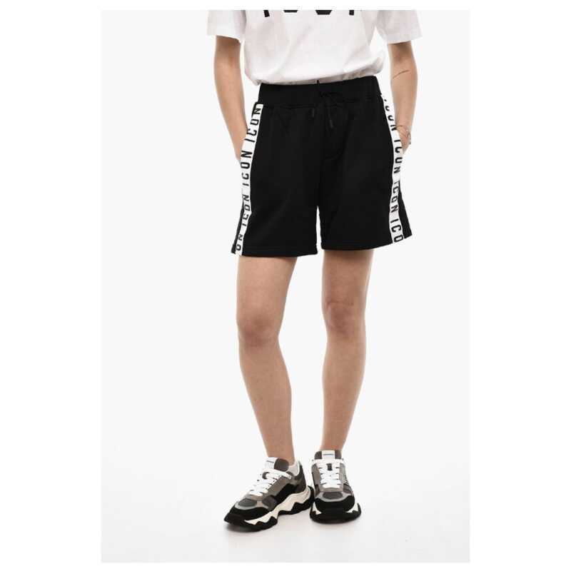 Dsquared² Cotton Blend ICON Shorts with Logoed Side Bands, theFeinheit