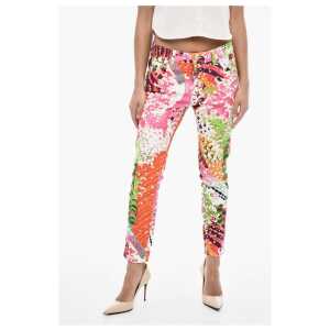 Dsquared² Printed Cotton Twill Pants with 5 Pockets