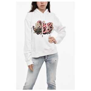 Dsquared² Cotton Hoodie with Frontal Printed
