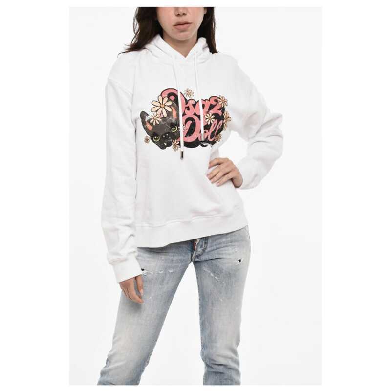 Dsquared² Cotton Hoodie with Frontal Printed, theFeinheit