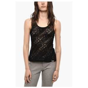 Dsquared² All-Over Monogram Sheer Underwear Tank Top