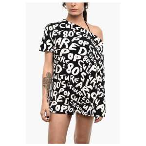 Dsquared² All-Over Logo Two-Tone Mini Beach Cover-up Dress