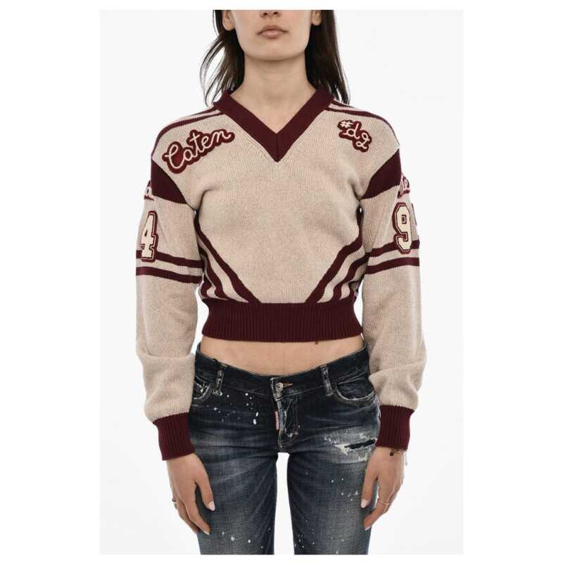 Dsquared² V-Neck Sweater with Contrasting Trims, theFeinheit