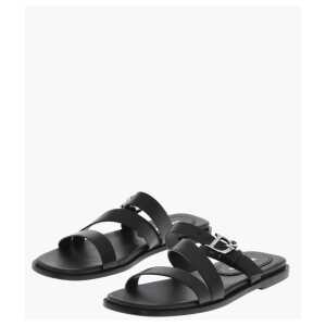 Dsquared² Leather Sandals With Logoed Buckle