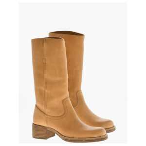 Dsquared² Hammered Leather Biker Boots Heel 5 cm