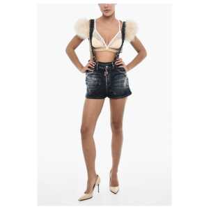 Dsquared² Denim Shorts with Suspenders