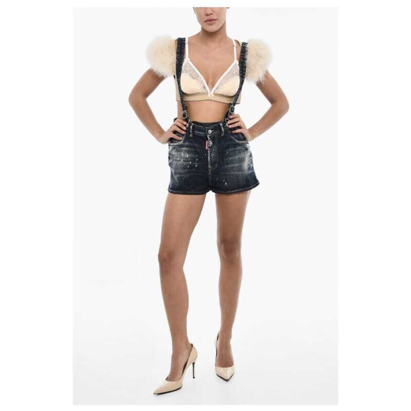 Dsquared² Denim Shorts with Suspenders, theFeinheit