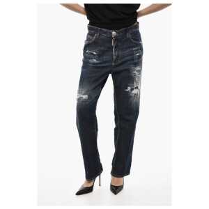 Dsquared² Distressed BOSTON Jeans with Logo Button