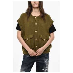Dsquared² Sleeveless Crew-neck Sweater with Golden-Effect