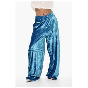 Dsquared² Loose Fit Velvet Pants with Drawstring Waist
