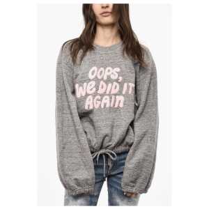 Dsquared² Fleeced-Cotton Crew-neck Sweatshirt with Embossed Detail