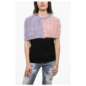Dsquared² Two-Tone Cropped Cape with Cut Out Details