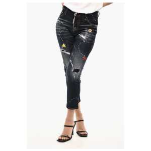 Dsquared² Regular Waist Distressed Regular Fit Jeans
