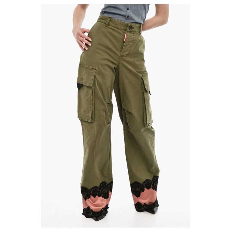 Dsquared² High-Waisted Cargo Pants With Satin Hem, theFeinheit