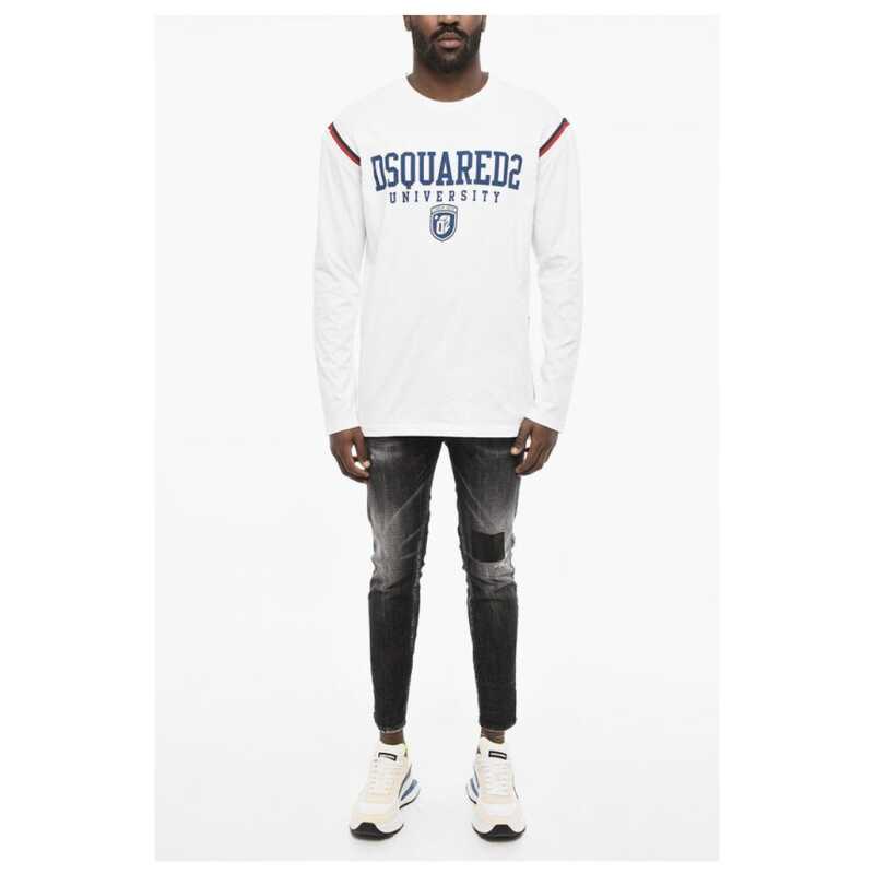 Dsquared² Long Sleeve Printed Crew Neck T-shirt, theFeinheit