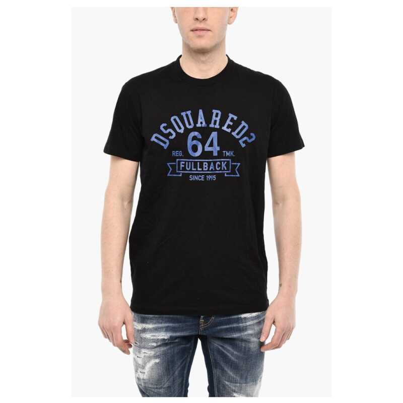Dsquared² Cotton Crew-neck T-shirt with Contrasting Print, theFeinheit