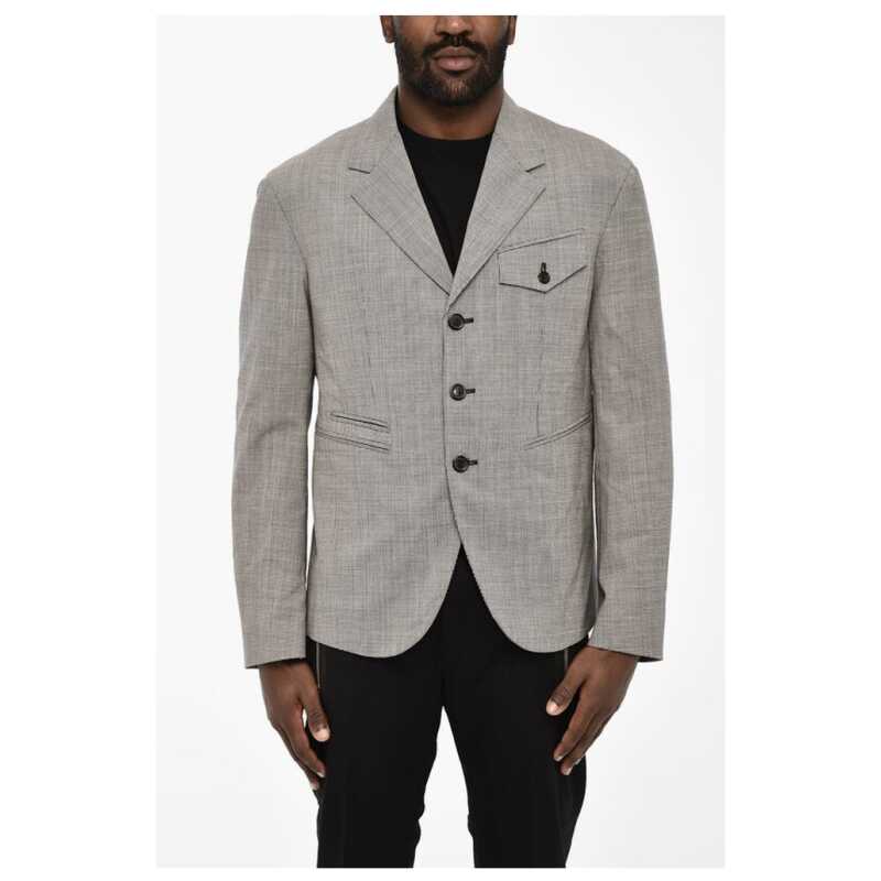 Dsquared² houndstooth virgin wool side vents 3-button blazer, theFeinheit