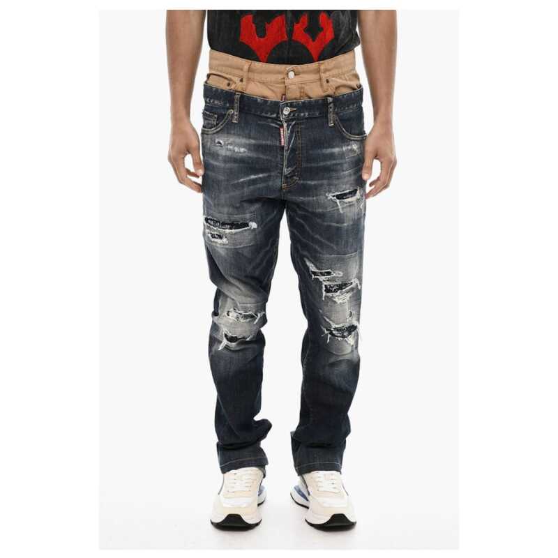 Dsquared² Double Fabric Distressed Jeans, theFeinheit